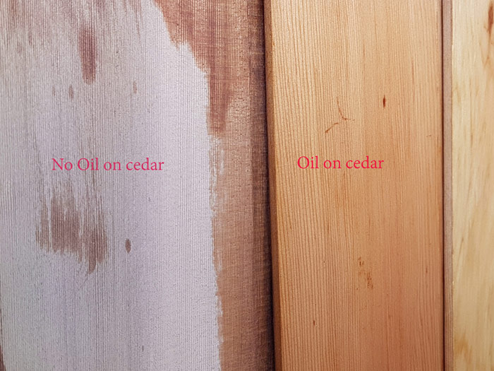 Garden rooms with cedar can be oiled or not oiled