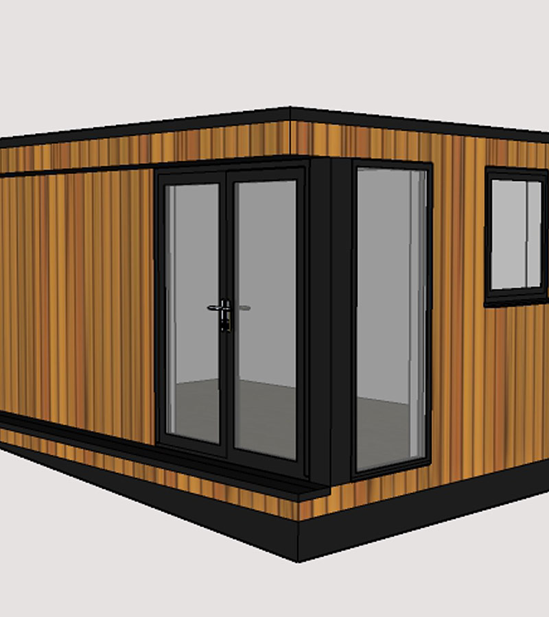 The building a garden room showing insulation
