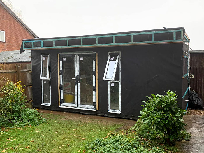 Interior view of the finished garden room