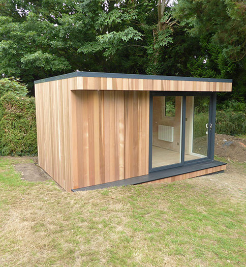 Finished exterior of the garden music room