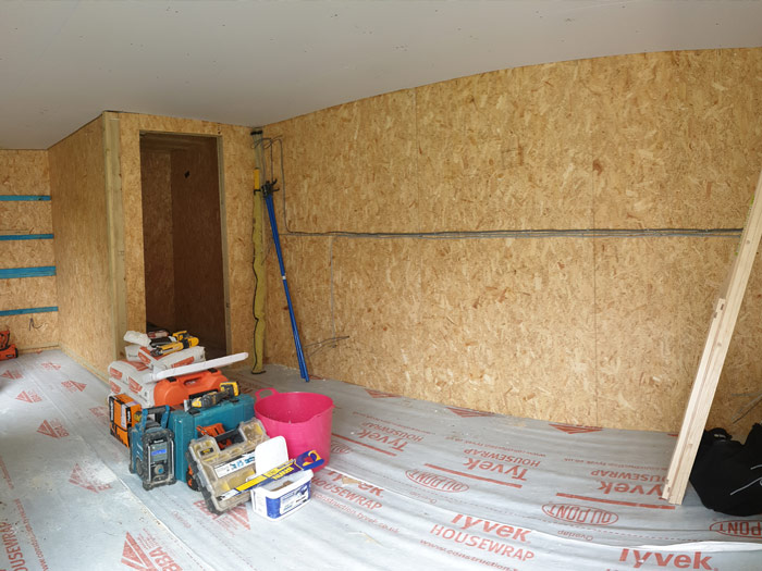 Time to batten the walls and install the wiring